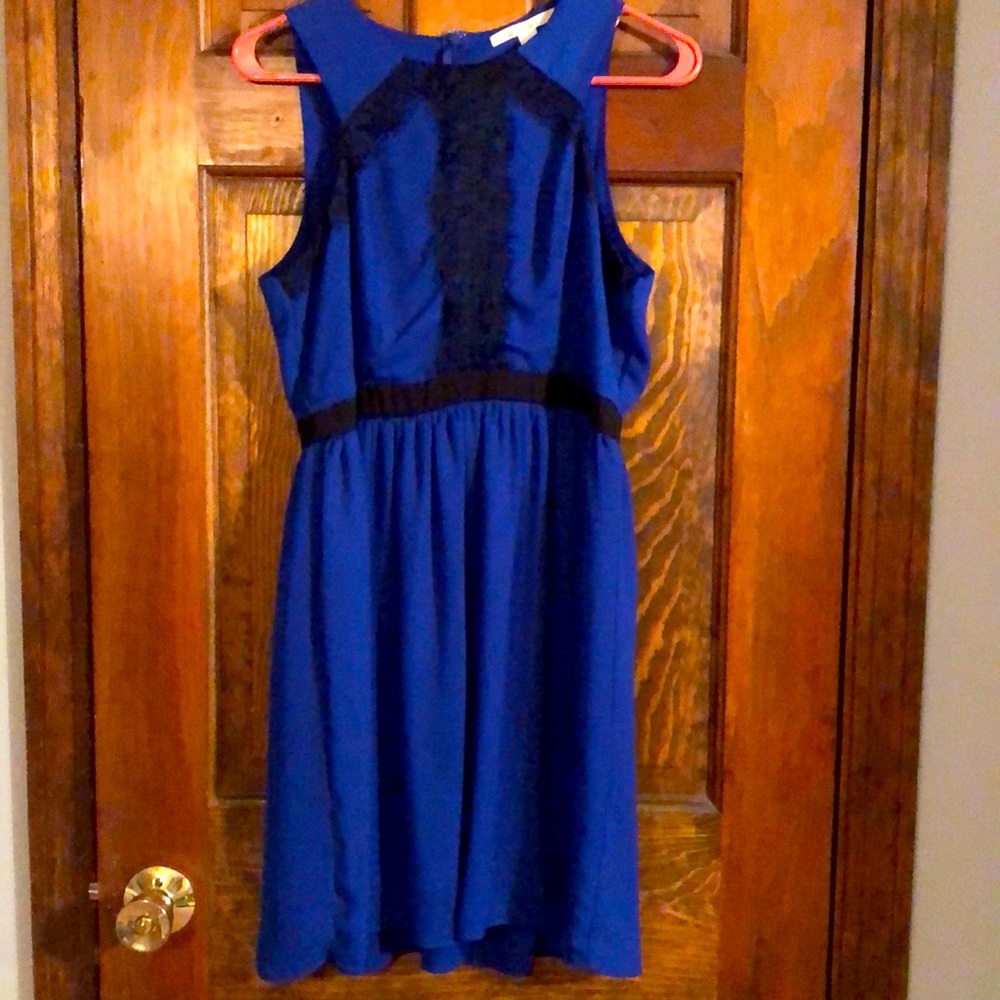 Francesca’s Blue w/ Black Lace  Dress (sold)
